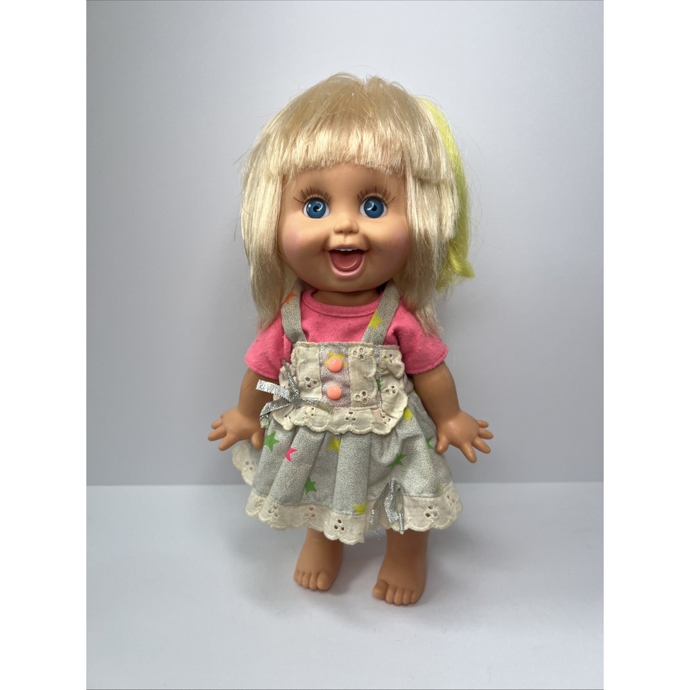 Vintage 1990 Galoob Baby Face So Playful Beth #10 HTF Blonde Yellow Hair